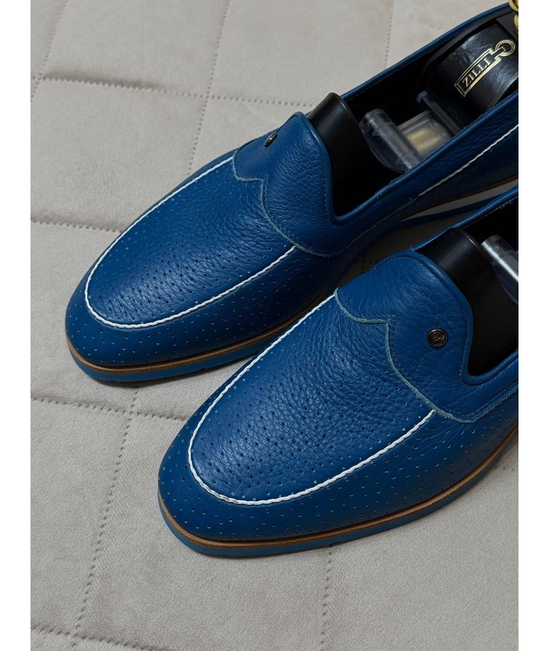 ZILLI Синие кожаные лоферы, фото 5