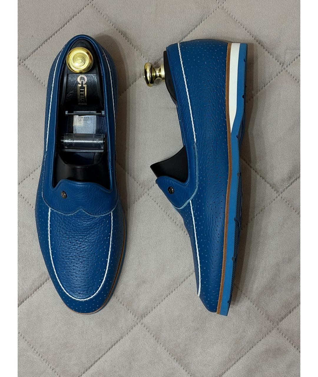 ZILLI Синие кожаные лоферы, фото 3