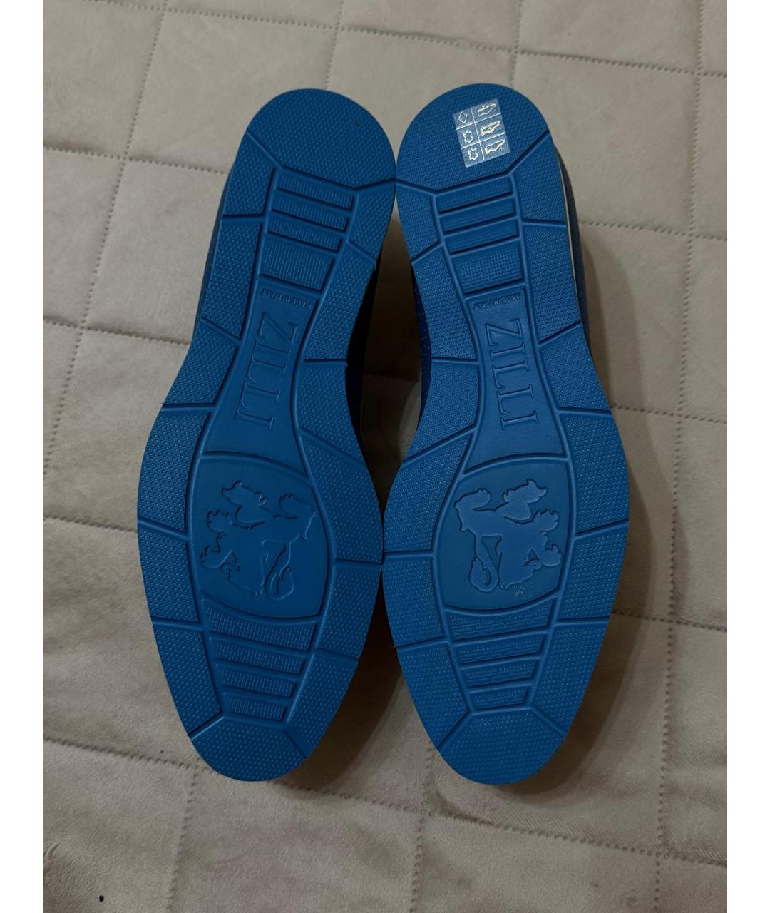 ZILLI Синие кожаные лоферы, фото 4