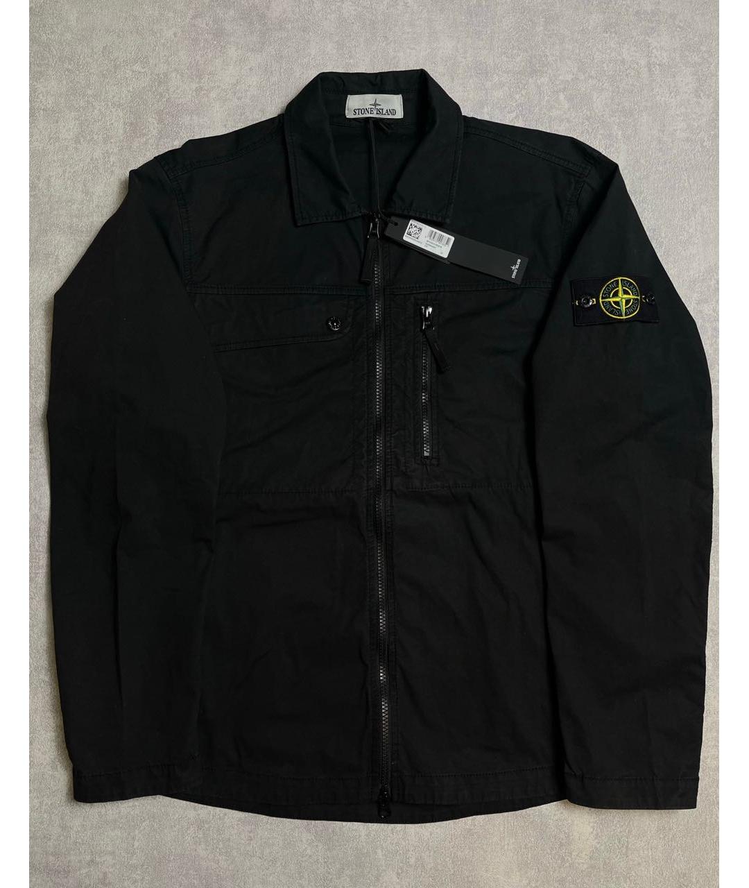 STONE ISLAND Черная хлопковая куртка, фото 6