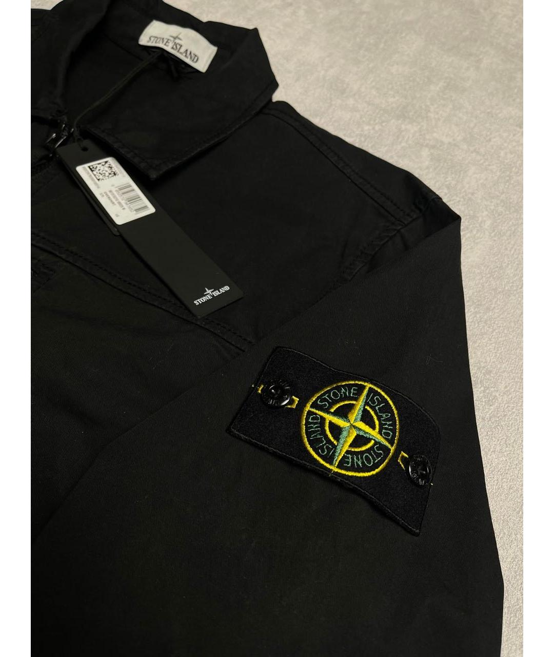 STONE ISLAND Черная хлопковая куртка, фото 3