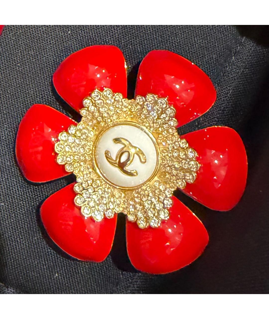 CHANEL Красные металлические клипсы, фото 4