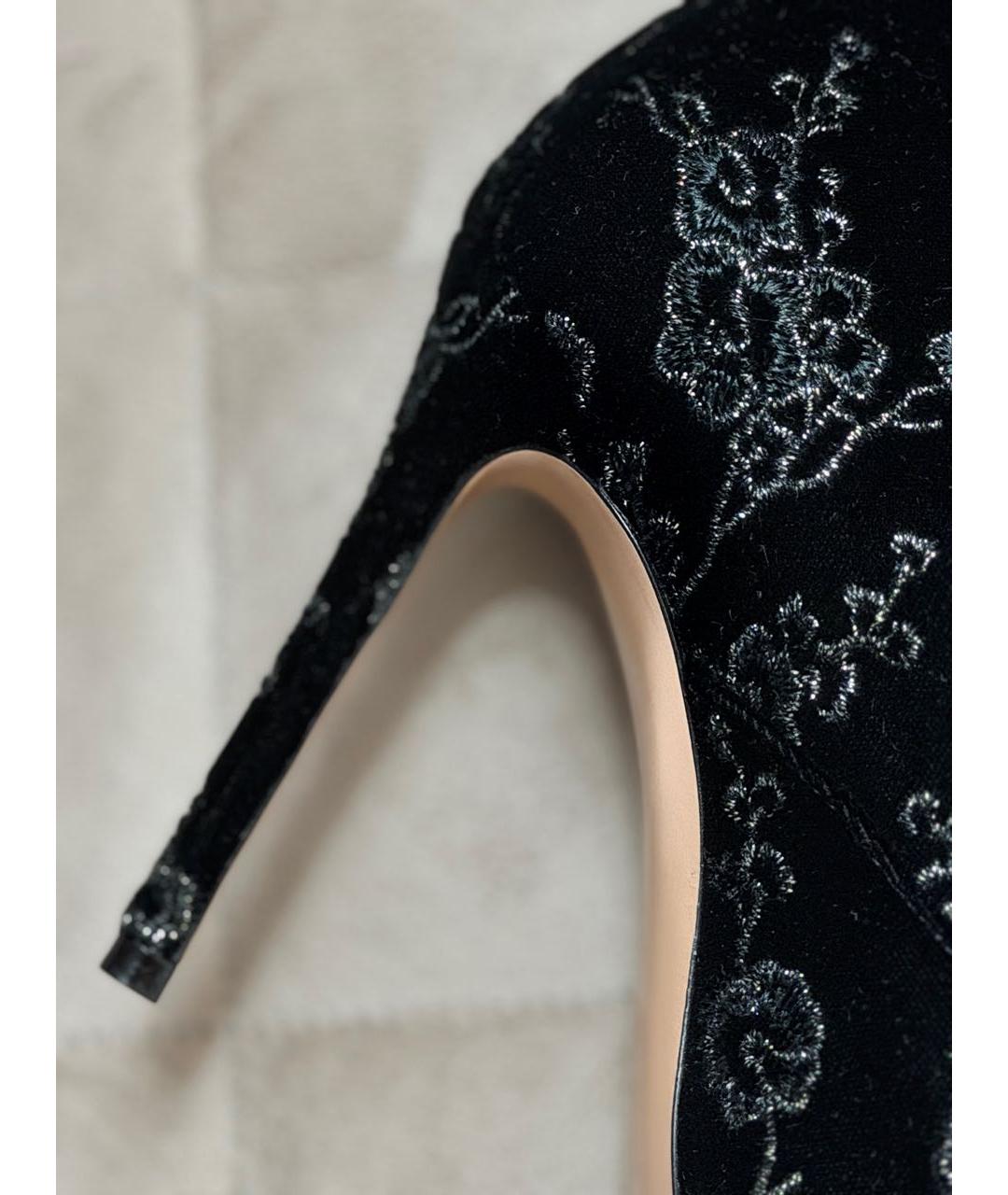 GIANVITO ROSSI Черные бархатные ботильоны, фото 5