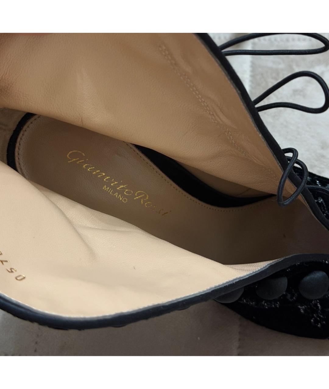 GIANVITO ROSSI Черные бархатные ботильоны, фото 7