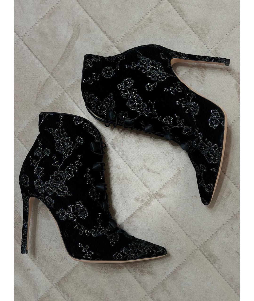 GIANVITO ROSSI Черные бархатные ботильоны, фото 6