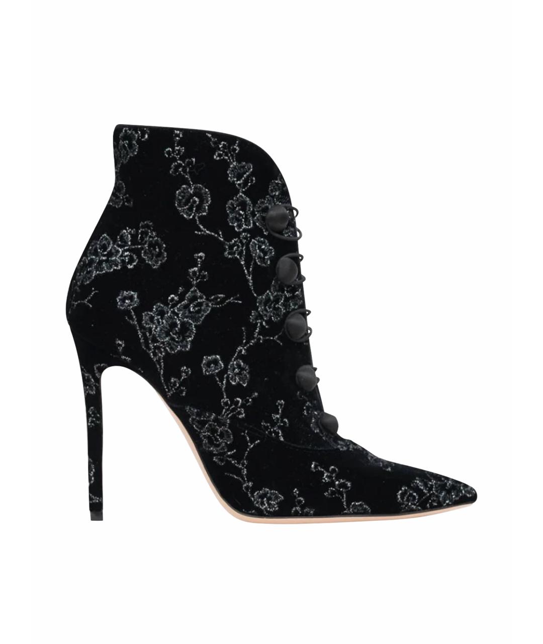 GIANVITO ROSSI Черные бархатные ботильоны, фото 1