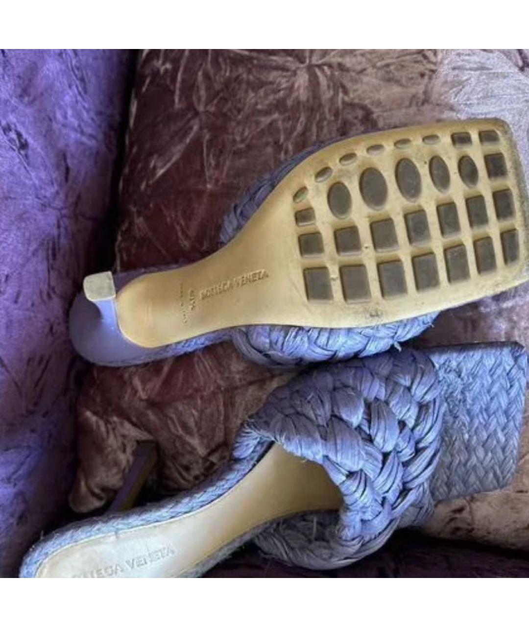BOTTEGA VENETA Фиолетовые кожаные мюли, фото 3