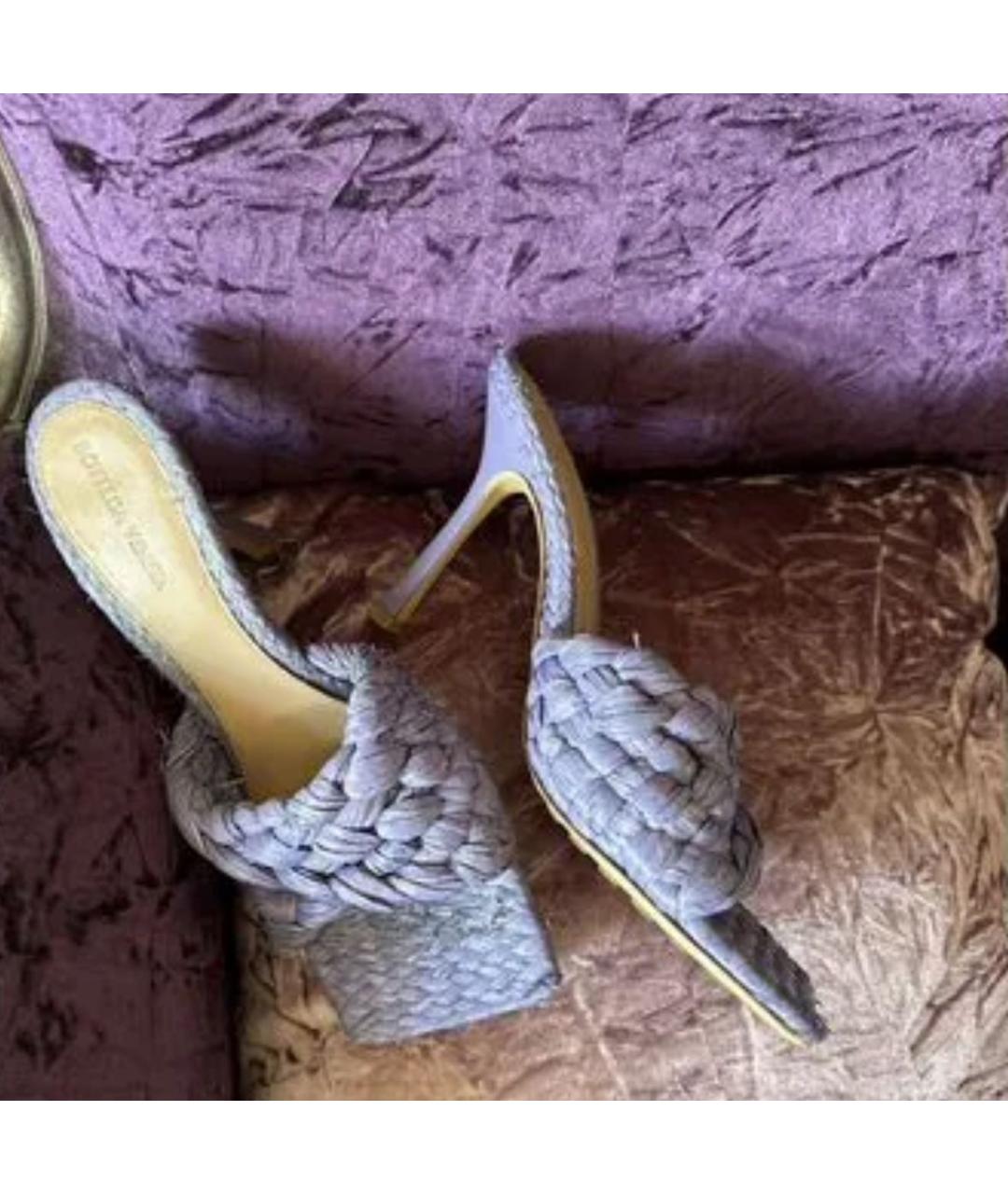 BOTTEGA VENETA Фиолетовые кожаные мюли, фото 4