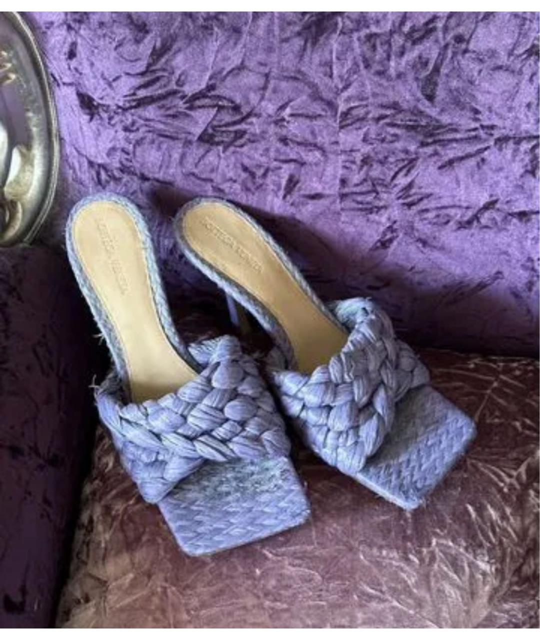 BOTTEGA VENETA Фиолетовые кожаные мюли, фото 2