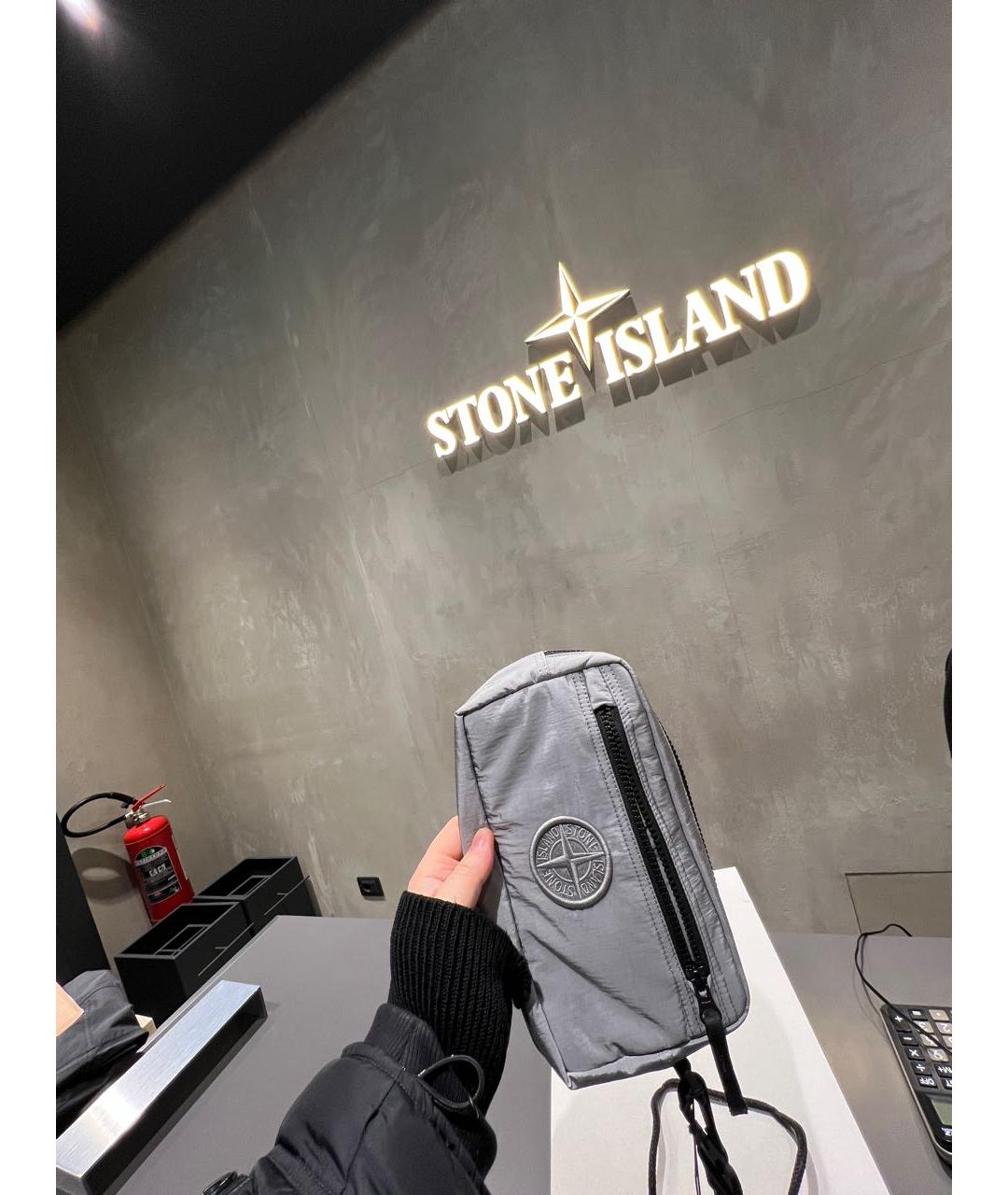 STONE ISLAND Серая барсетка, фото 8
