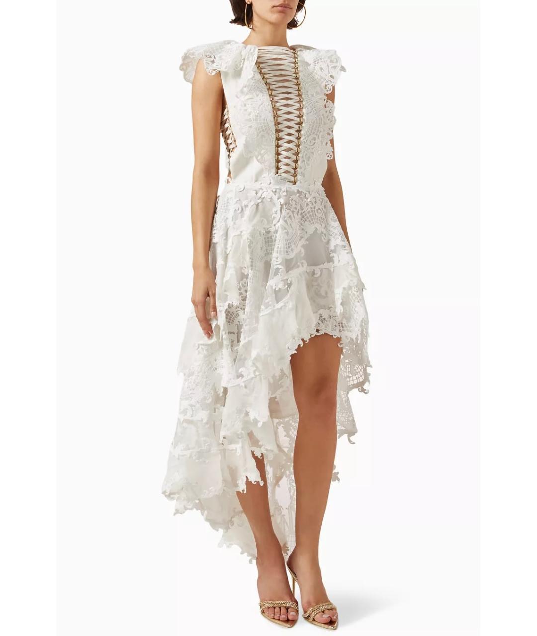 ZIMMERMANN Белое льняное коктейльное платье, фото 5