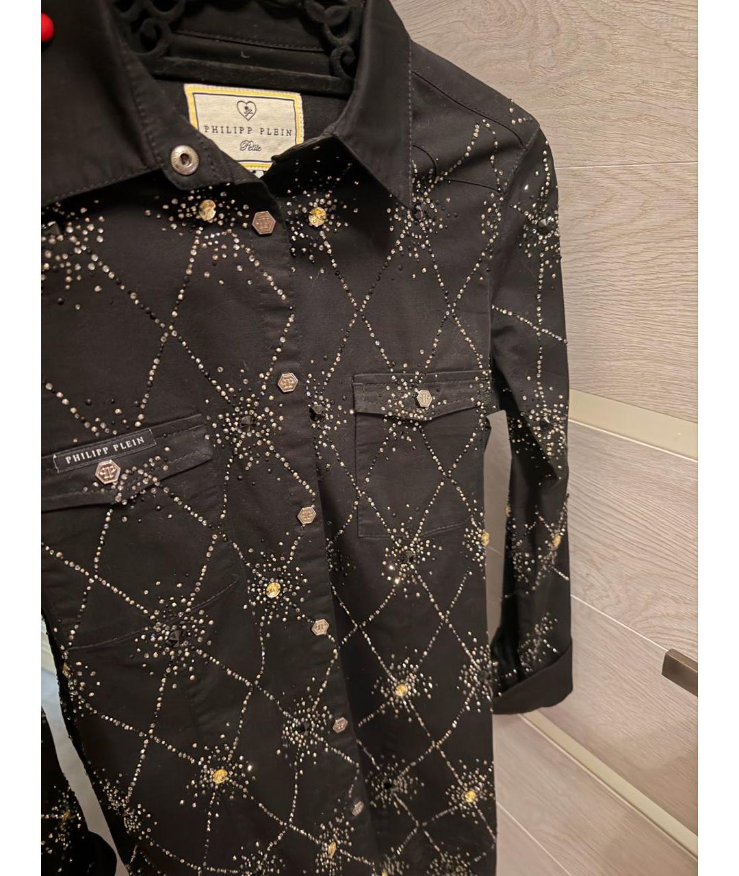 PHILIPP PLEIN Черная хлопковая рубашка, фото 5