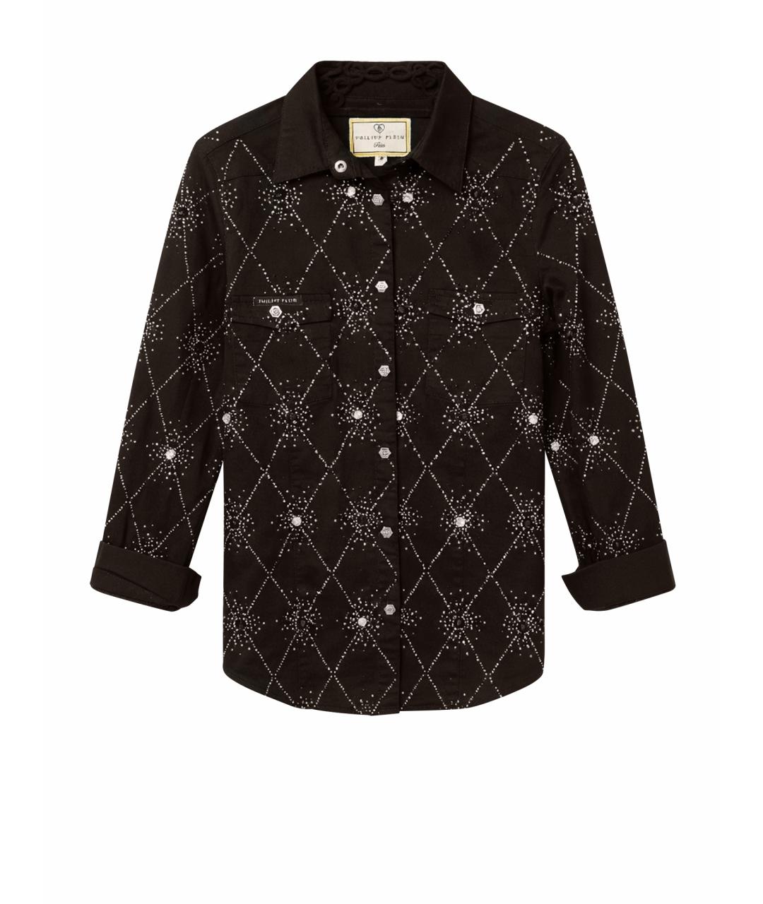 PHILIPP PLEIN Черная хлопковая рубашка, фото 1