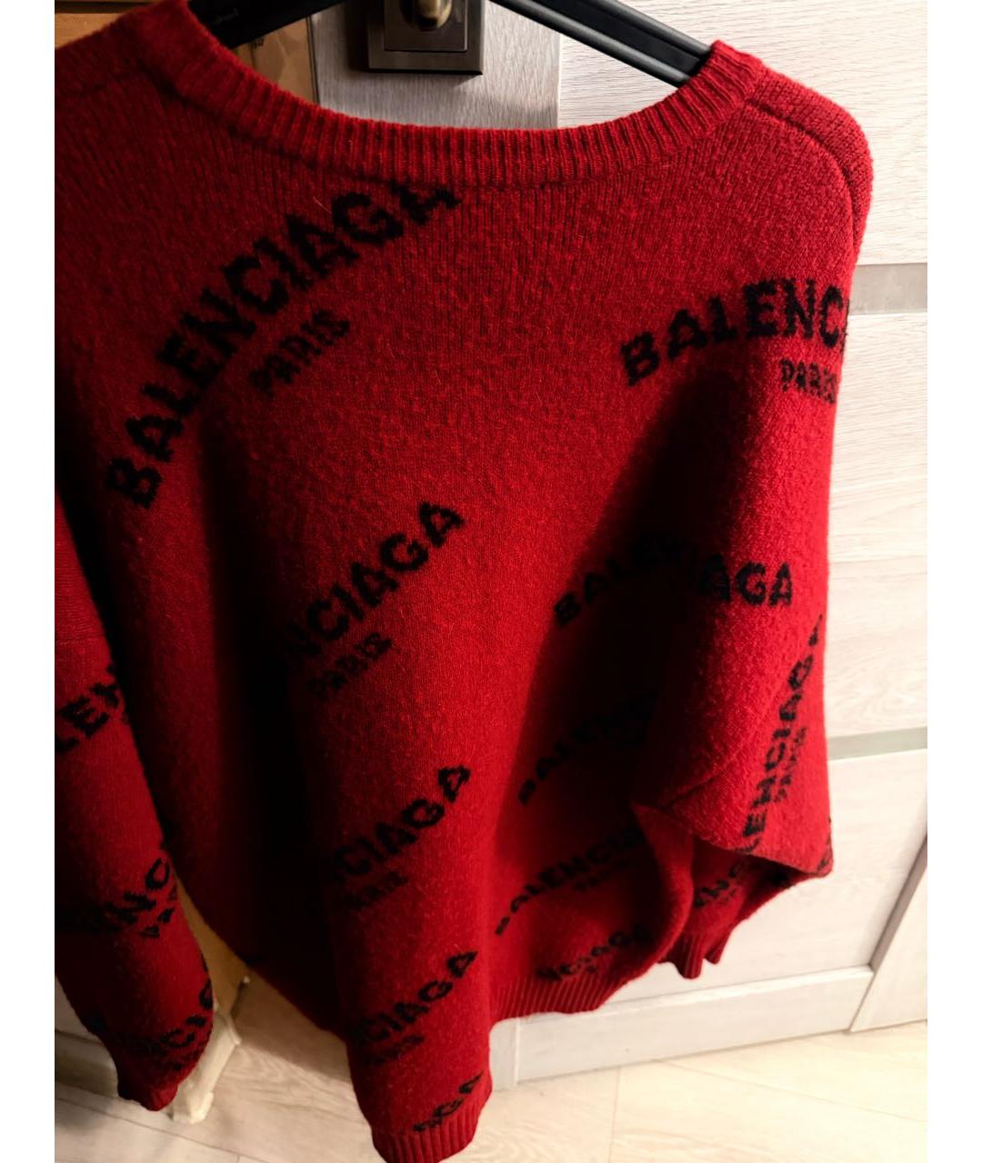 BALENCIAGA Красный шерстяной джемпер / свитер, фото 4