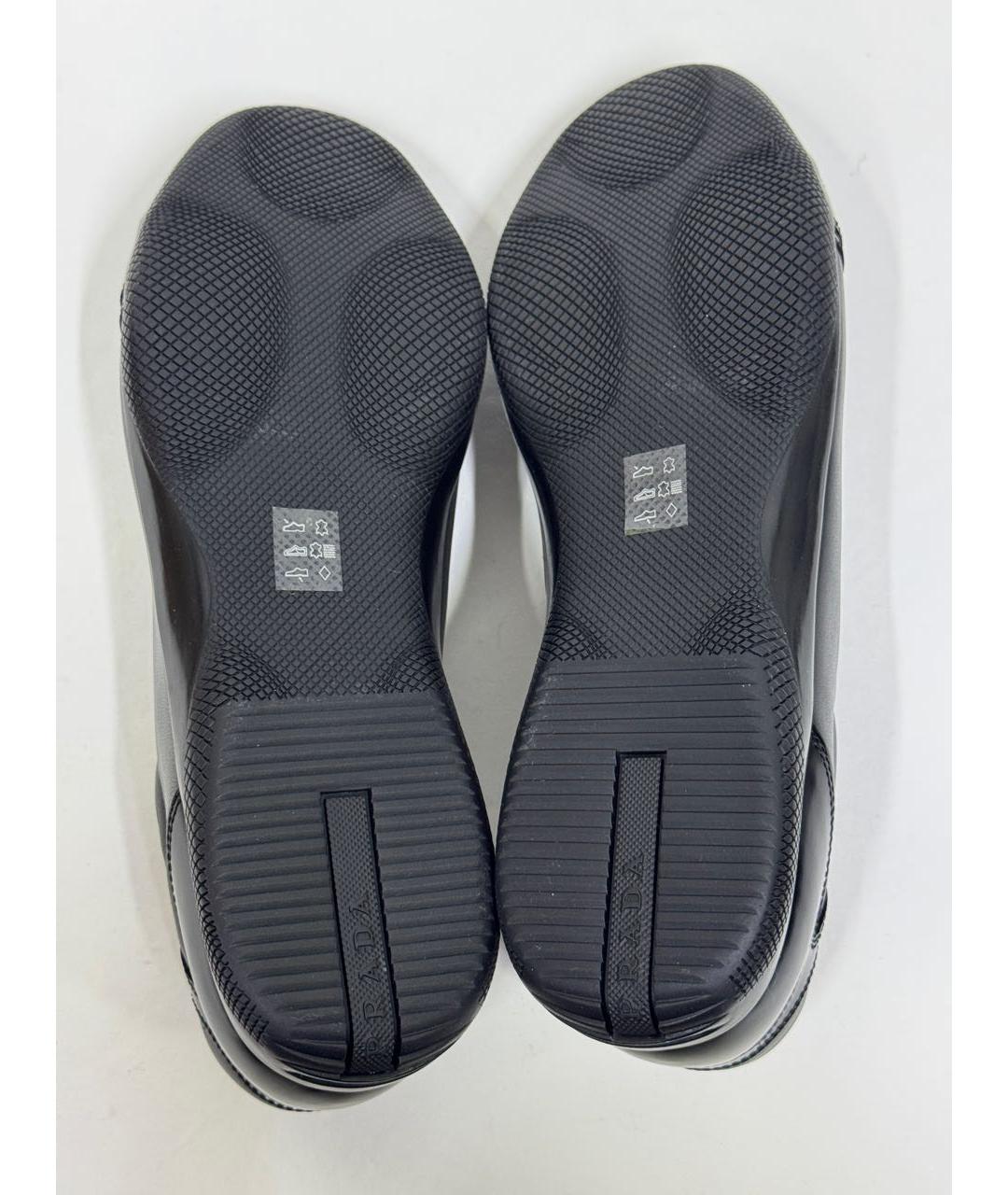 PRADA Черные кожаные низкие кроссовки / кеды, фото 6