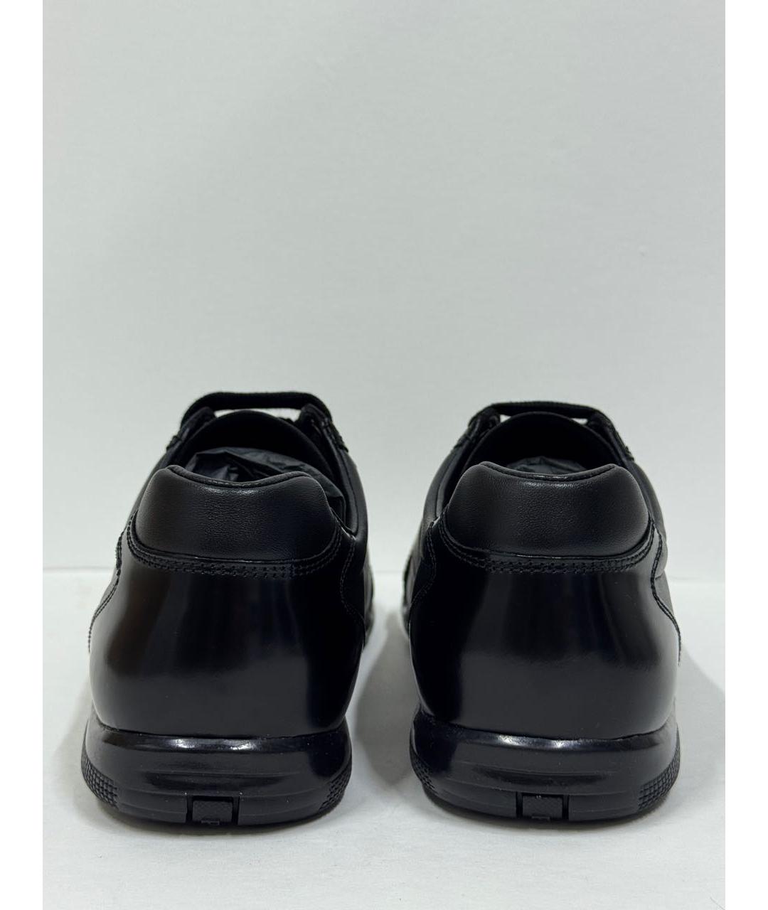 PRADA Черные кожаные низкие кроссовки / кеды, фото 5