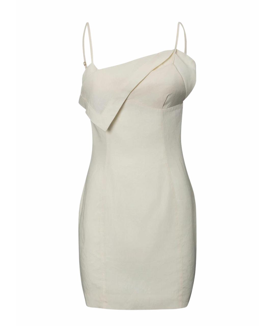 JACQUEMUS Белое льняное повседневное платье, фото 1