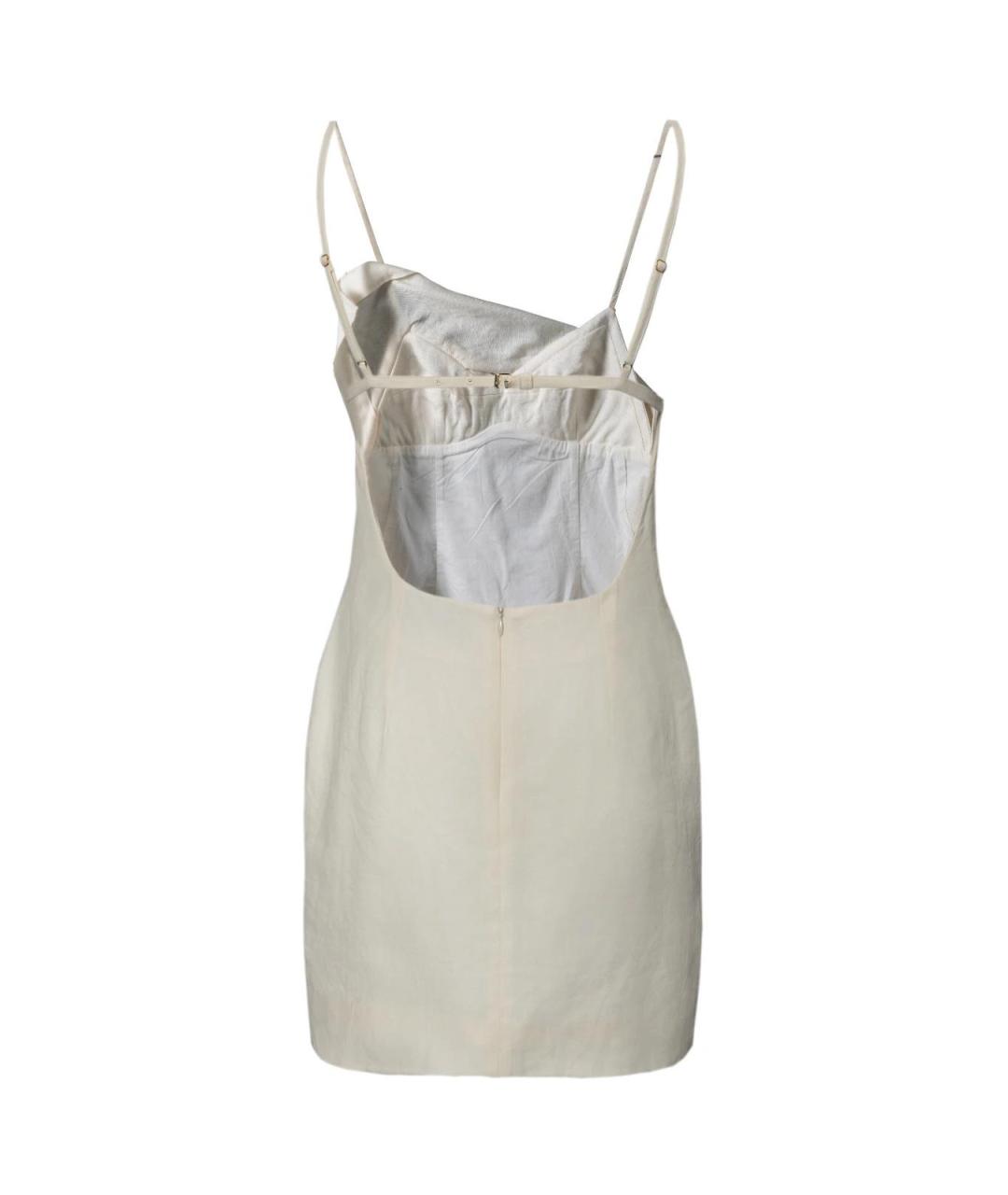 JACQUEMUS Белое льняное повседневное платье, фото 2