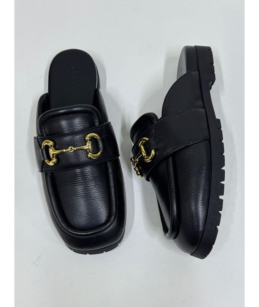GUCCI Черные кожаные мюли, фото 9