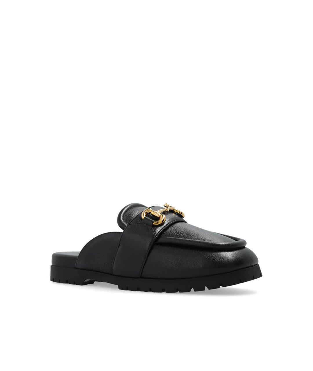GUCCI Черные кожаные мюли, фото 2