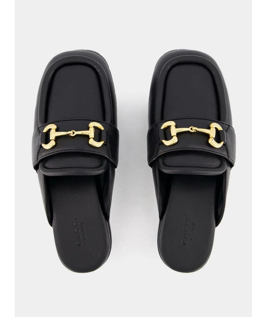 GUCCI Черные кожаные мюли, фото 3