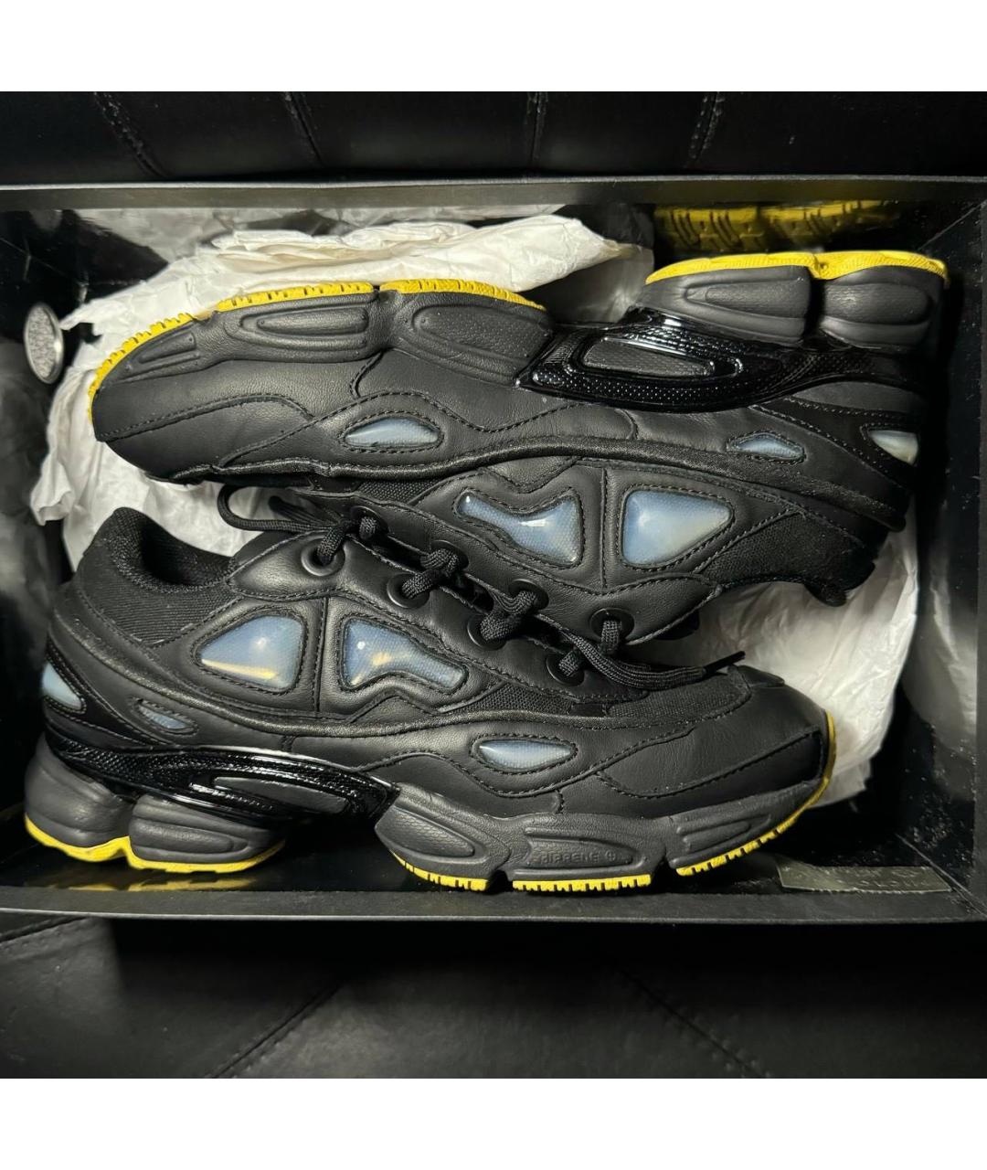 ADIDAS X RAF SIMONS Черные кожаные низкие кроссовки / кеды, фото 8