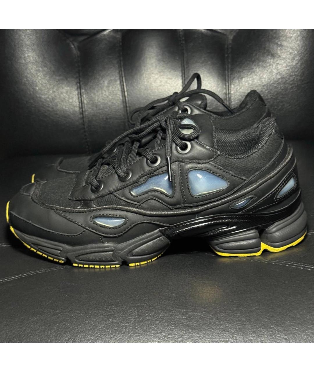 ADIDAS X RAF SIMONS Черные кожаные низкие кроссовки / кеды, фото 3