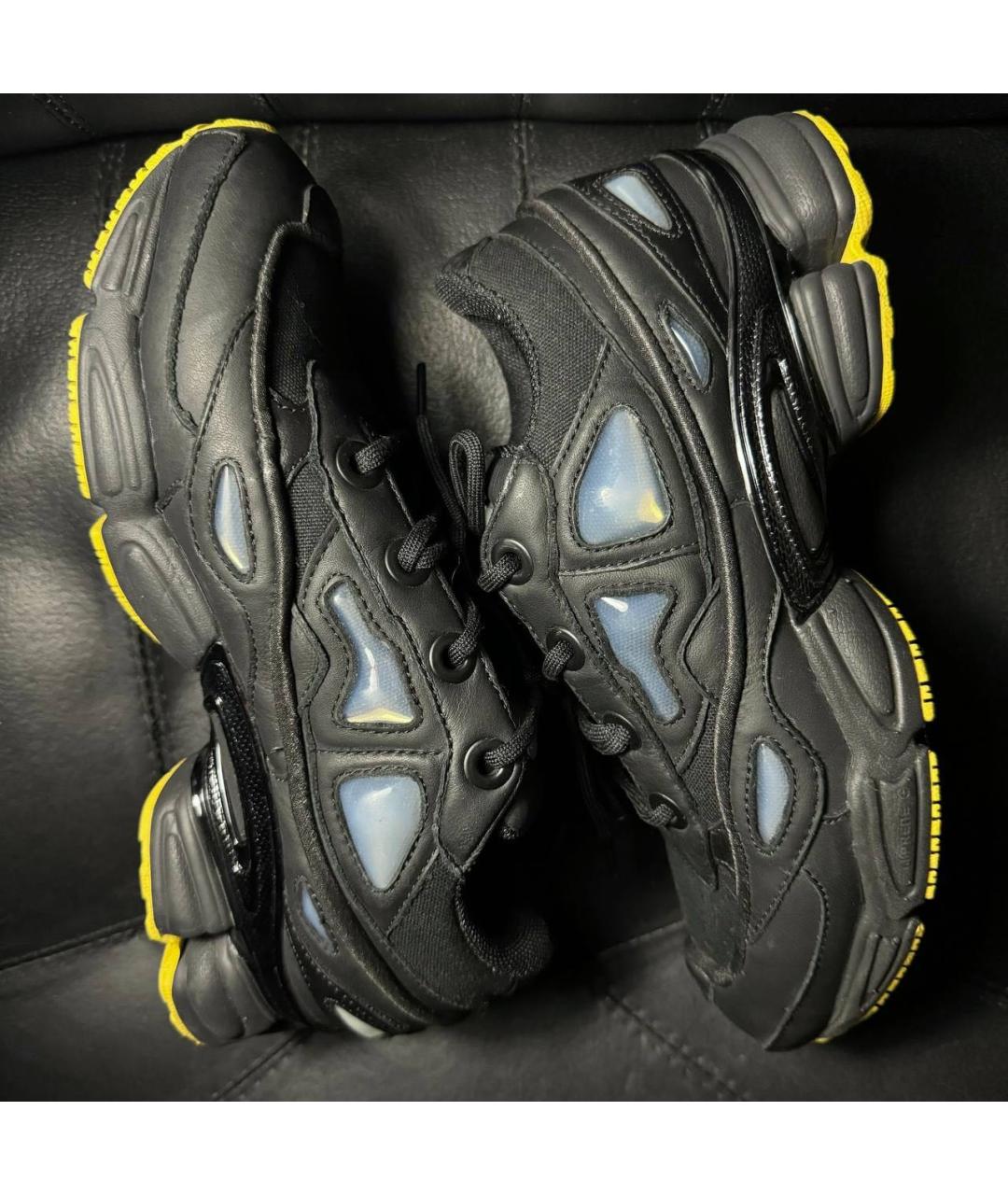 ADIDAS X RAF SIMONS Черные кожаные низкие кроссовки / кеды, фото 5