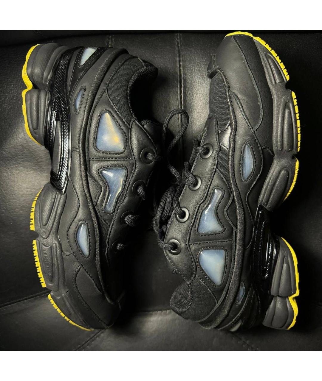 ADIDAS X RAF SIMONS Черные кожаные низкие кроссовки / кеды, фото 4