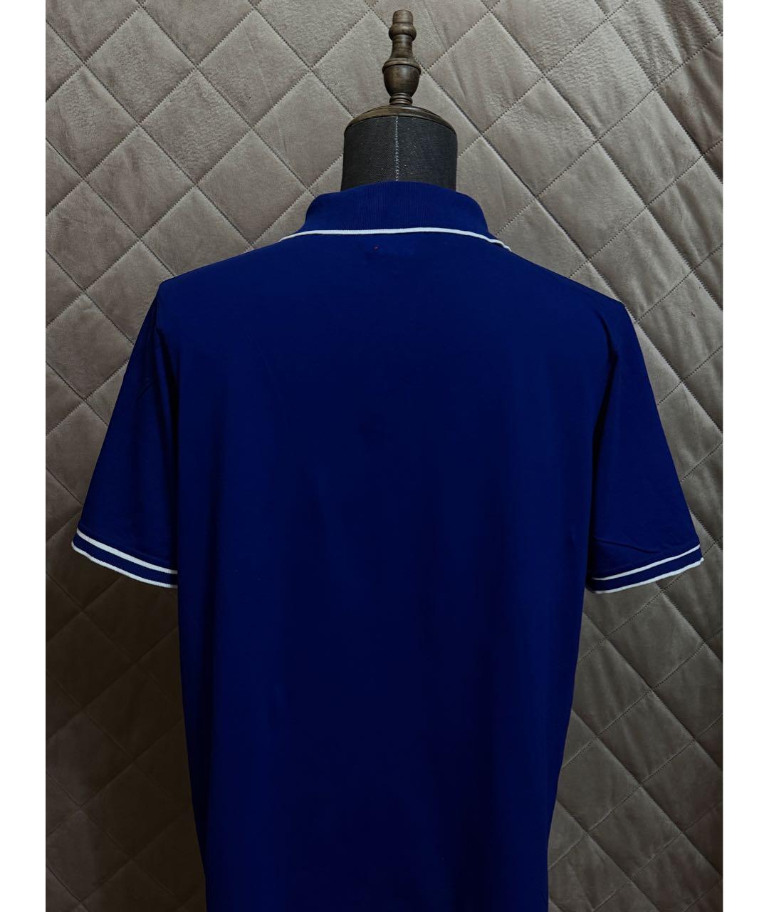 KITON Синее хлопковое поло с коротким рукавом, фото 3