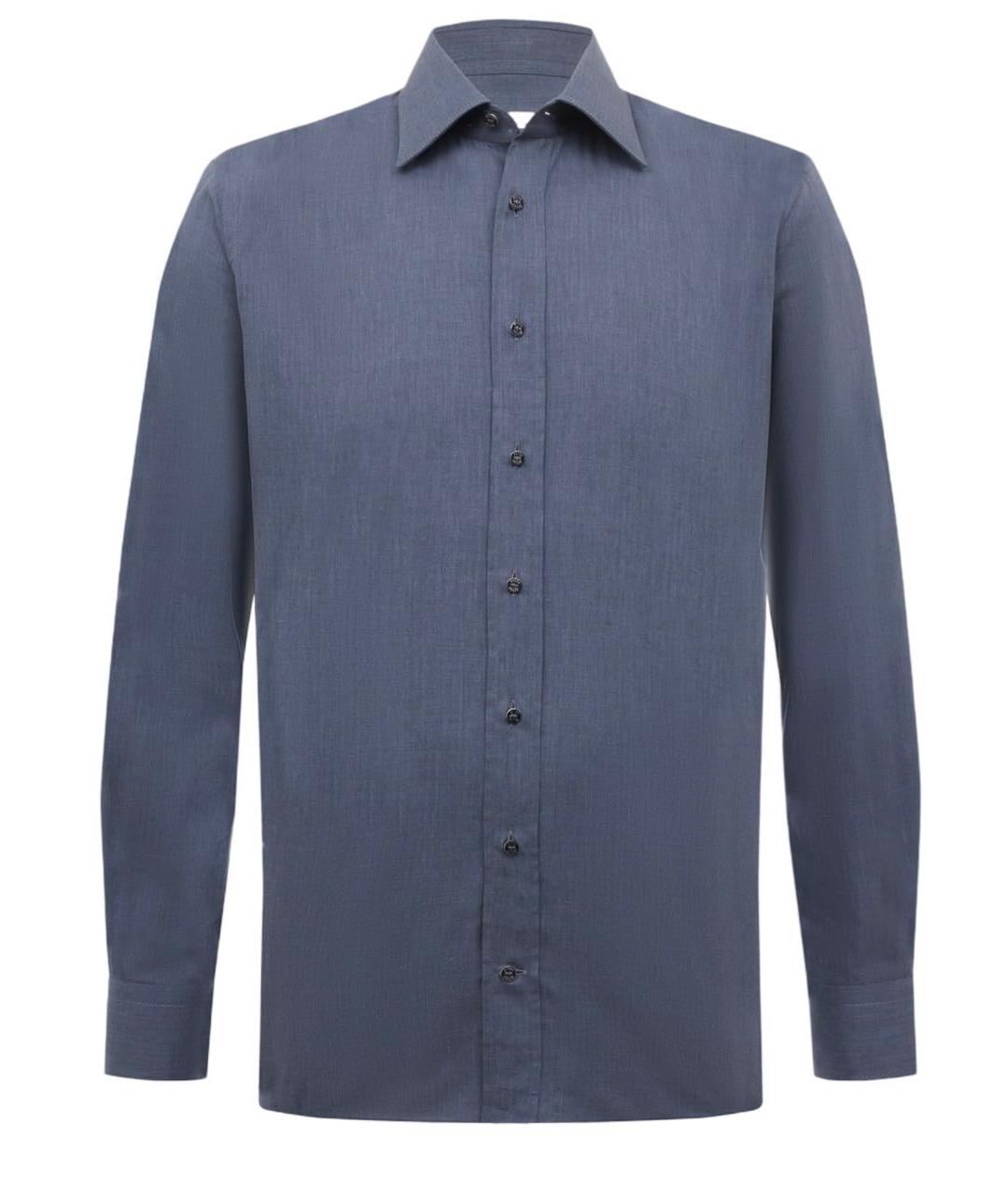ZILLI Синяя хлопковая классическая рубашка, фото 9