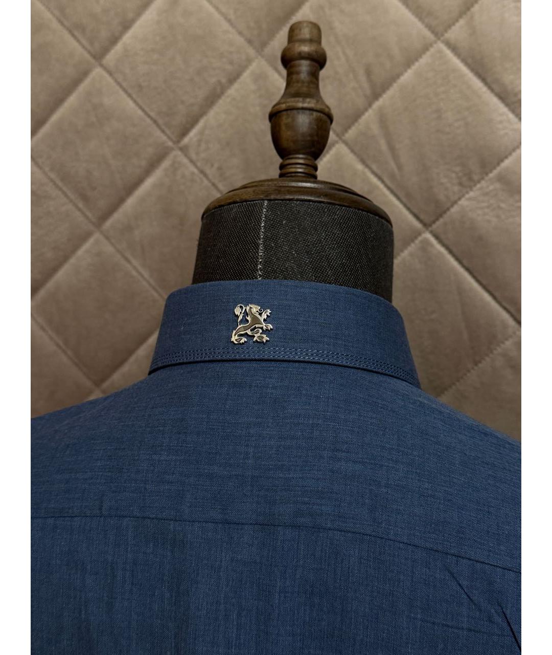 ZILLI Синяя хлопковая классическая рубашка, фото 4