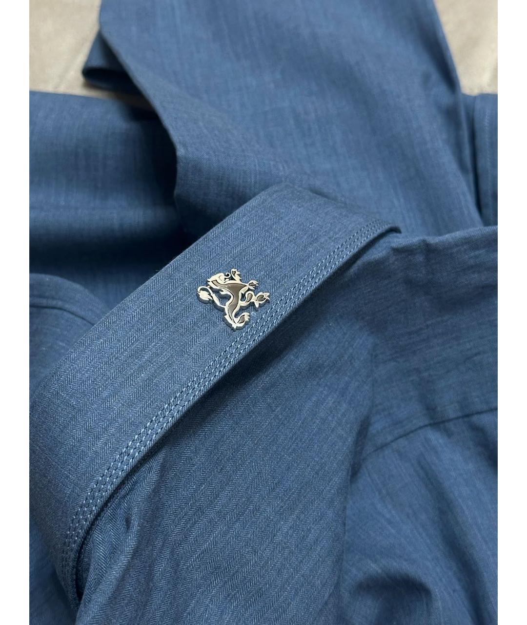 ZILLI Синяя хлопковая классическая рубашка, фото 2