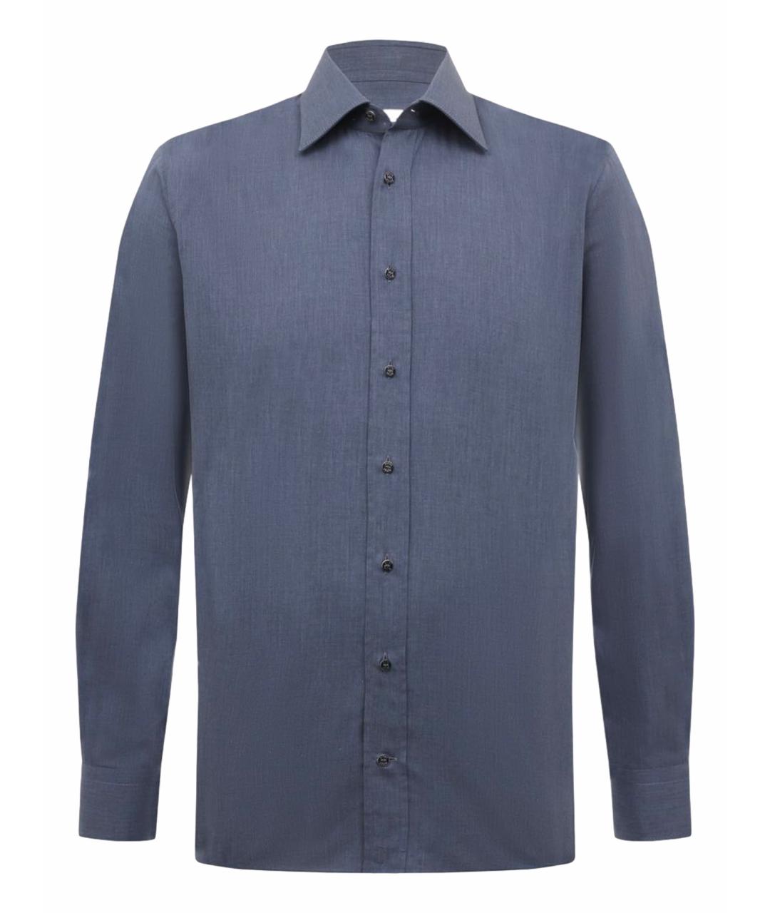 ZILLI Синяя хлопковая классическая рубашка, фото 1