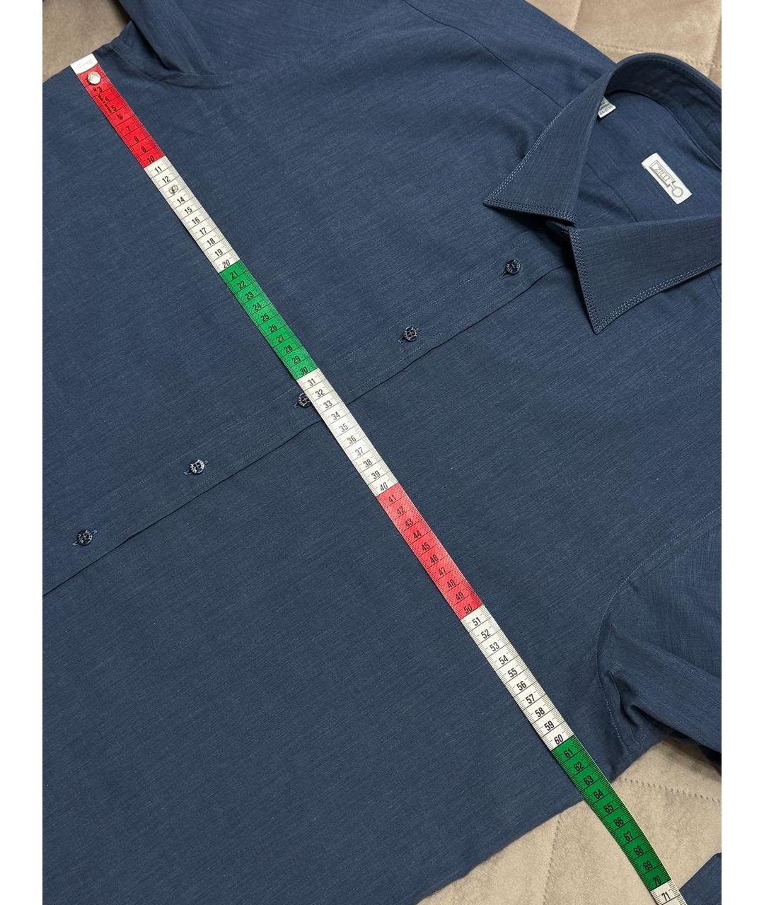 ZILLI Синяя хлопковая классическая рубашка, фото 8