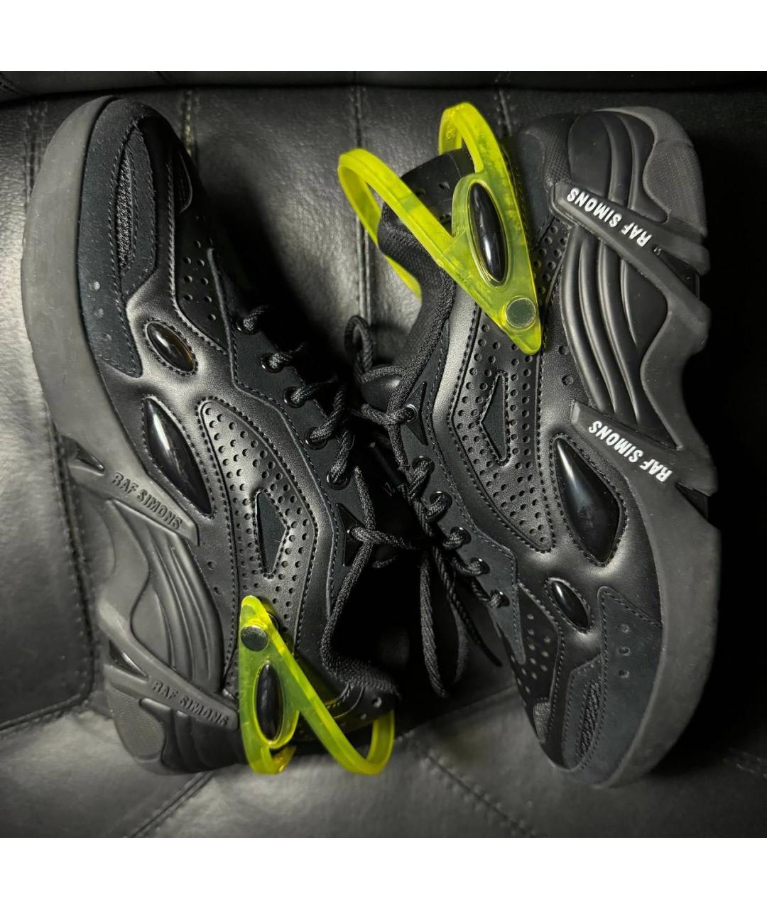 RAF SIMONS Черные кожаные кроссовки, фото 5