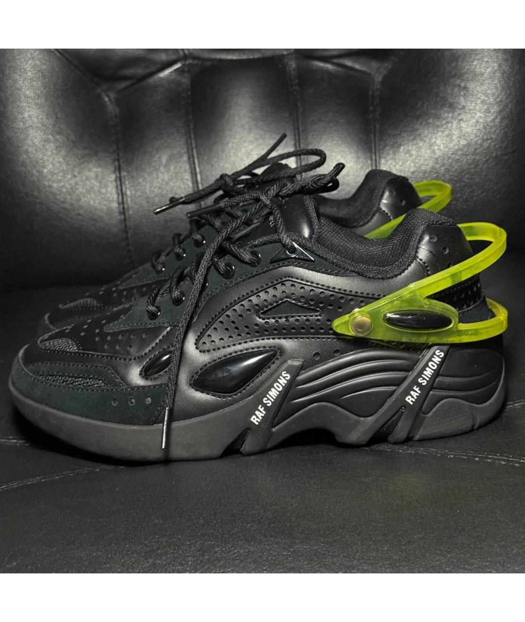 RAF SIMONS Черные кожаные кроссовки, фото 3