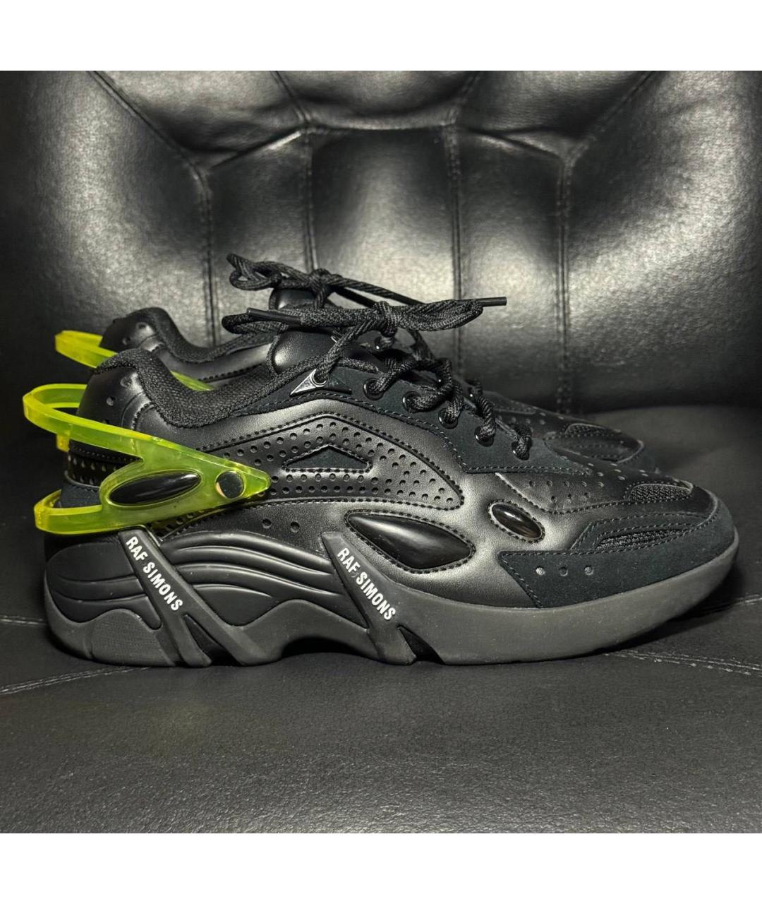 RAF SIMONS Черные кожаные кроссовки, фото 9