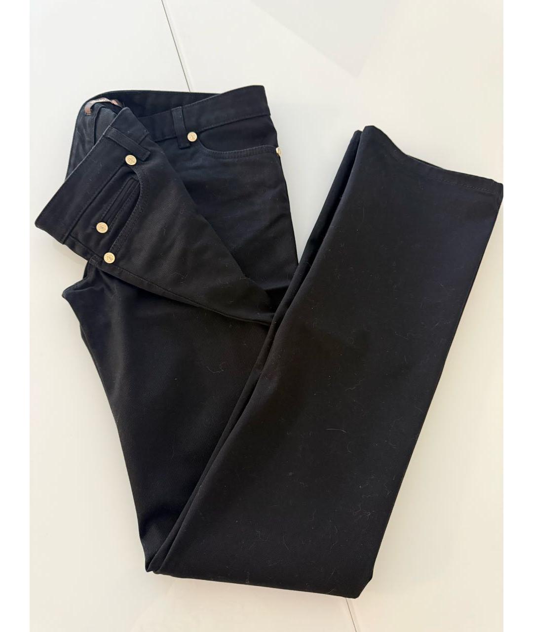 ROBERTO CAVALLI Черные хлопко-эластановые прямые джинсы, фото 2