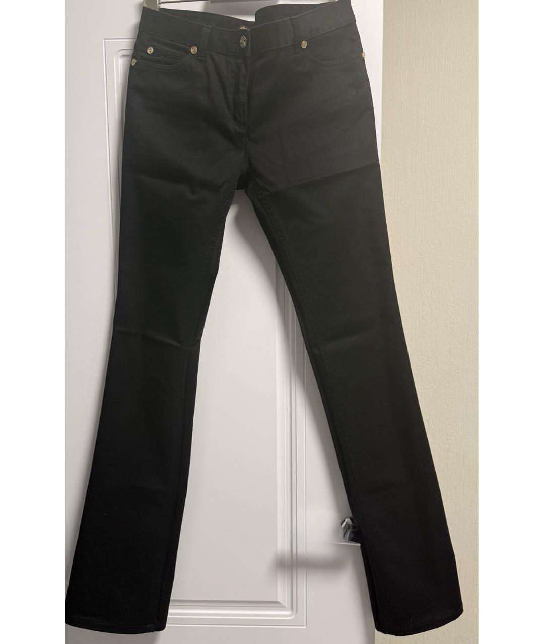 ROBERTO CAVALLI Черные хлопко-эластановые прямые джинсы, фото 4