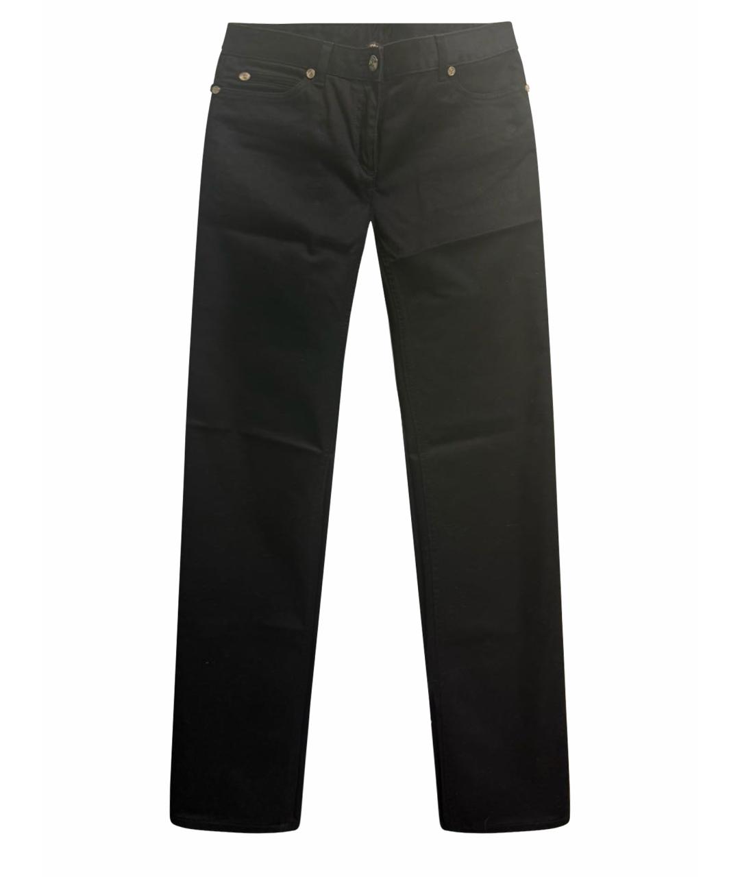 ROBERTO CAVALLI Черные хлопко-эластановые прямые джинсы, фото 1