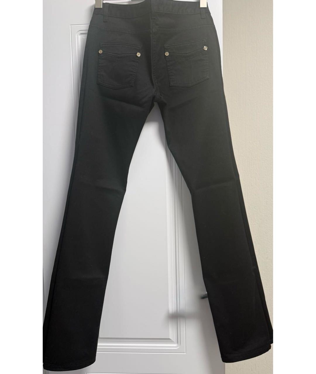 ROBERTO CAVALLI Черные хлопко-эластановые прямые джинсы, фото 3