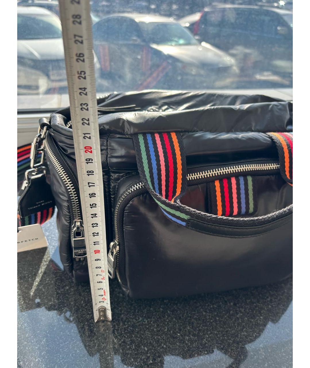 SONIA RYKIEL Черная синтетическая сумка с короткими ручками, фото 6