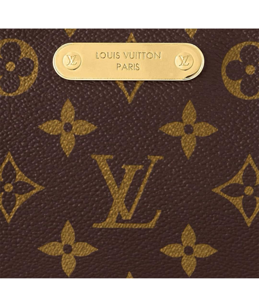 LOUIS VUITTON Коричневая кожаная сумка через плечо, фото 5