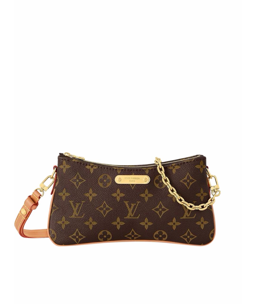 LOUIS VUITTON Коричневая кожаная сумка через плечо, фото 7