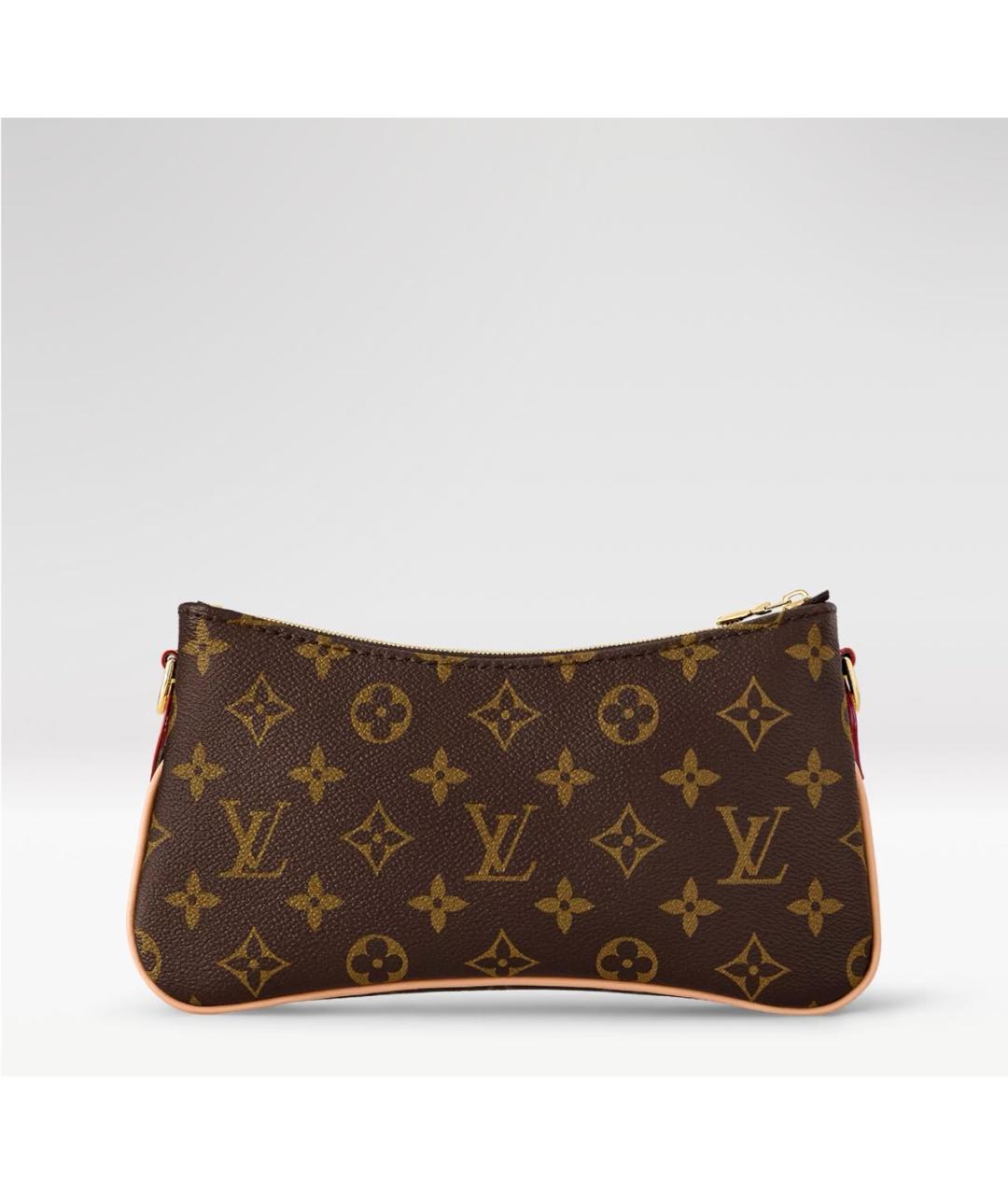 LOUIS VUITTON Коричневая кожаная сумка через плечо, фото 3