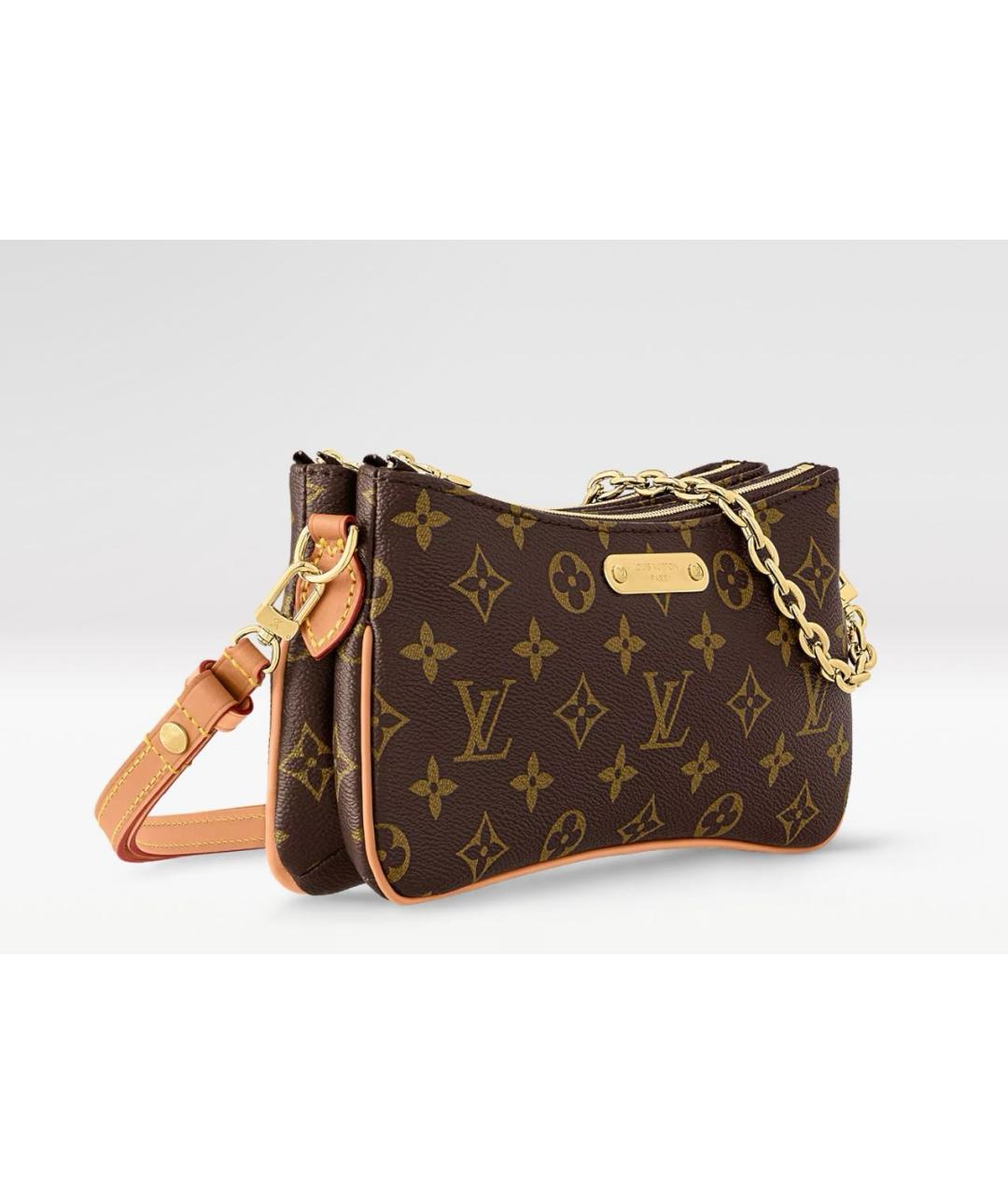 LOUIS VUITTON Коричневая кожаная сумка через плечо, фото 2