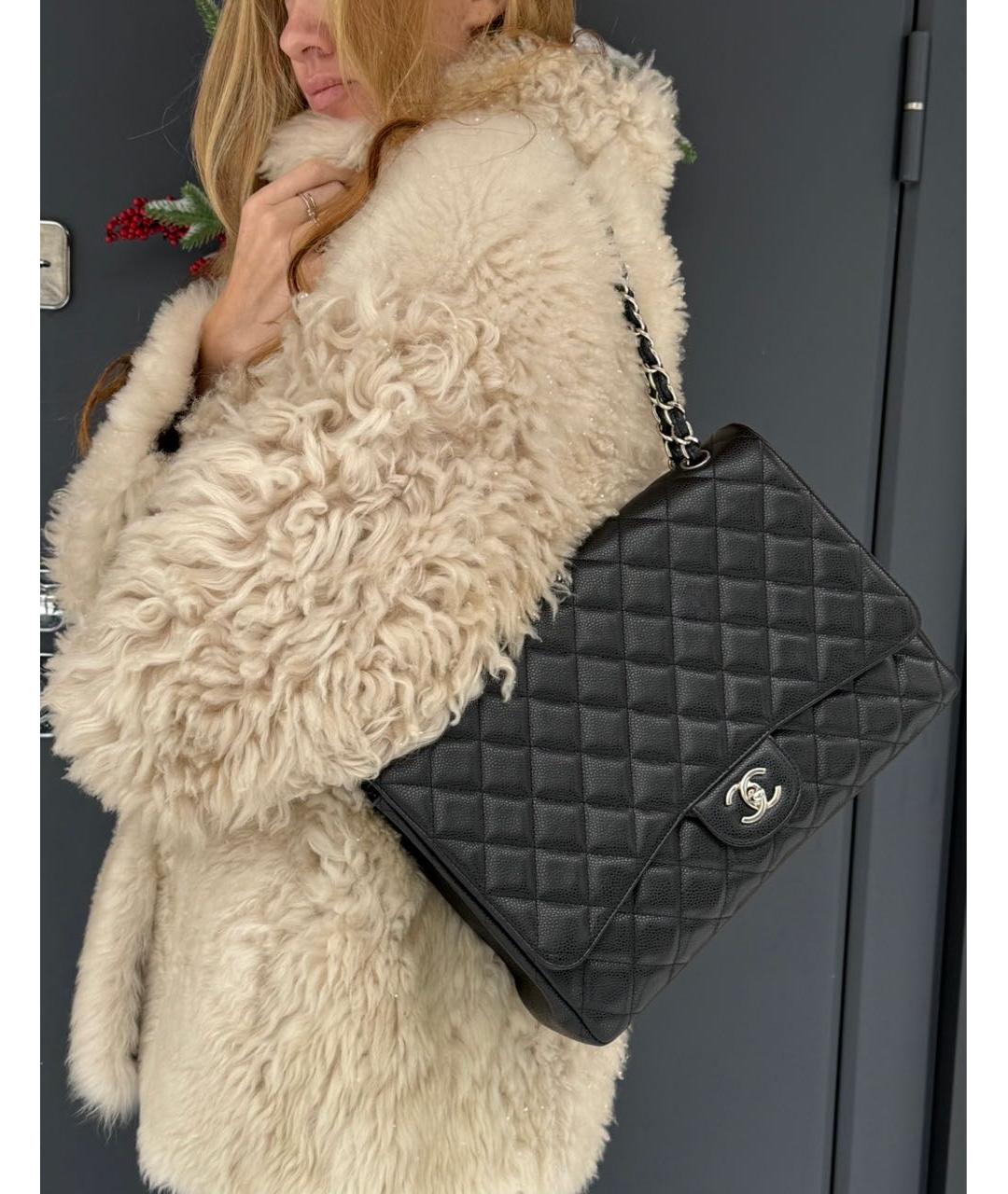 CHANEL Черная кожаная сумка через плечо, фото 8