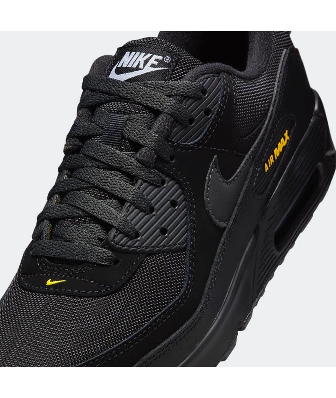 NIKE Черные кожаные низкие кроссовки / кеды, фото 5