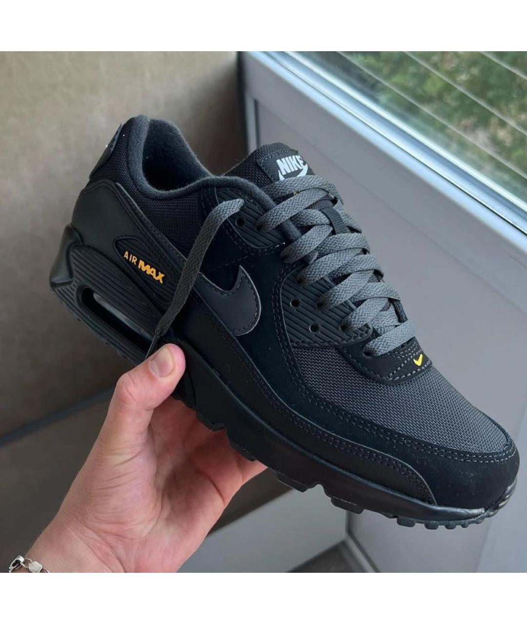 NIKE Черные кожаные низкие кроссовки / кеды, фото 8